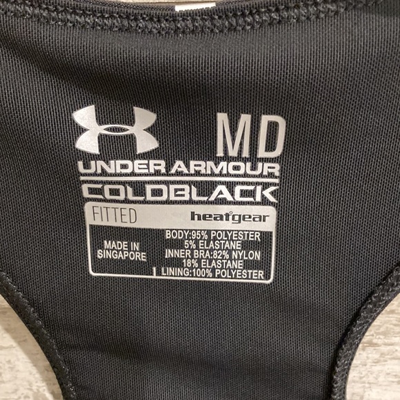 Under Armour Fitted Athletic Dress Black Silver Medium - Picture 5 of 9